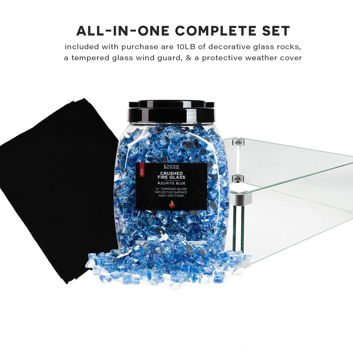 【Furniture】Kinger Home Propane Brazier Table 5-Piece Set, Suitable for Outdoor Patios