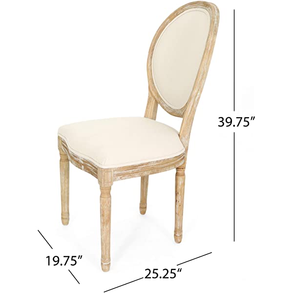 Christopher Knight Home Phinnaeus Beige Fabric Dining Chair (Set of 2), 2-Pcs Set Beige 2-Pcs Set