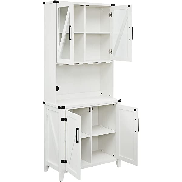 Mahogany Bar Cabinet with Upper Glass Cabinet