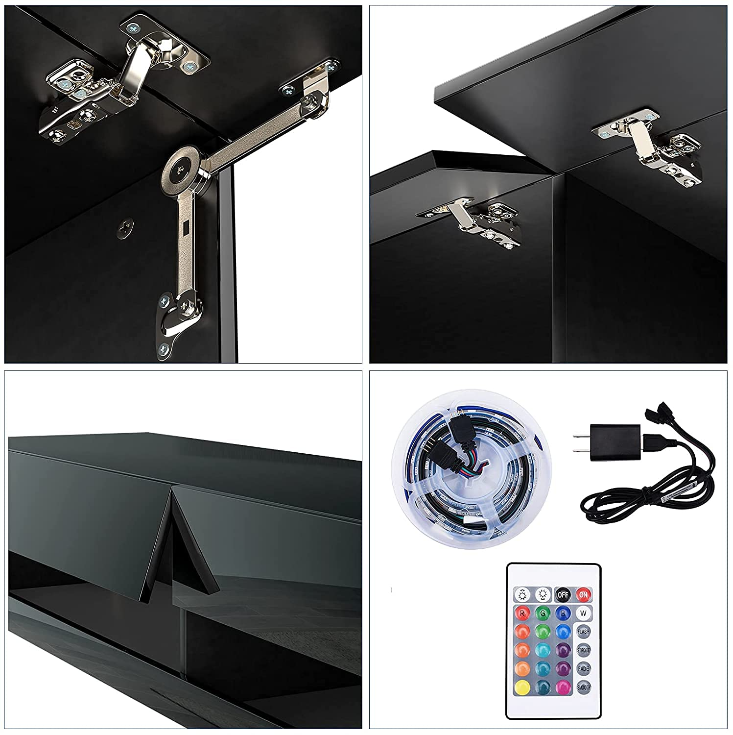 【Furniture】Floating TV Stand for TVs Up to 85 inch, 70 inch Wall Mounted Haning TV Stand with LED Lights