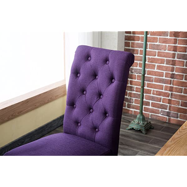 Roundhill Furniture Habitanian 6-Piece White Wash Dining Set with Tufted Chairs and Bench, Beige