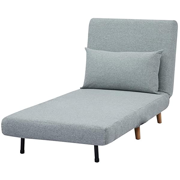 GIA Tri-Fold Sofa Bed, With Pillow, Yellow Yellow With Legs